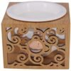 Ceramic Essential Oil Holder Diffuser, Hollowing Floral Tea Light Holder Oil Warmer