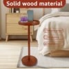 1725359120757-f42226e416e9413ebec57c3e13638baf-goods.jpeg Sturdy Wooden Pedestal Table - Weighted Base to Prevent Tipping & Slot for Phone - Small Round End Table Ideal for Limited Spaces (23.8×55Cm)