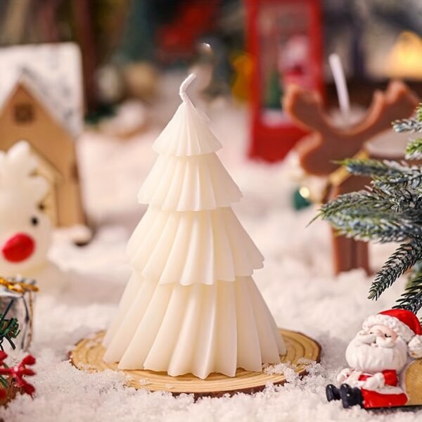 31ff1142-14e3-4567-9a1a-5d518ba86620.jpg 1pc Christmas Tree Shaped Scented Candle, Home Decor Ornament