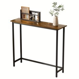 3238d009-99c3-4e58-8206-2820efc550a9.jpg American Retro Corner Storage Display Table and Dark Brown Metal Frame with Engineered Wood Top