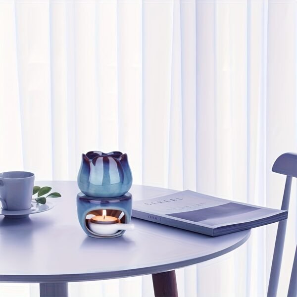 A Set of Ceramic Oil Diffusers Shaped Like Tulips, Suitable for Candles And Tealights
