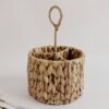 Hand-Woven Storage Basket, 1pc of Cutlery Storage Box - 3-Compartment Desktop Cutlery Organizer - Natural Woven Basket