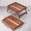 A Multifunctional Folding Table Made of Acacia Wood, Suitable for Use on Beds, Window Sills, Or in Dorms As a Easy Computer Desk
