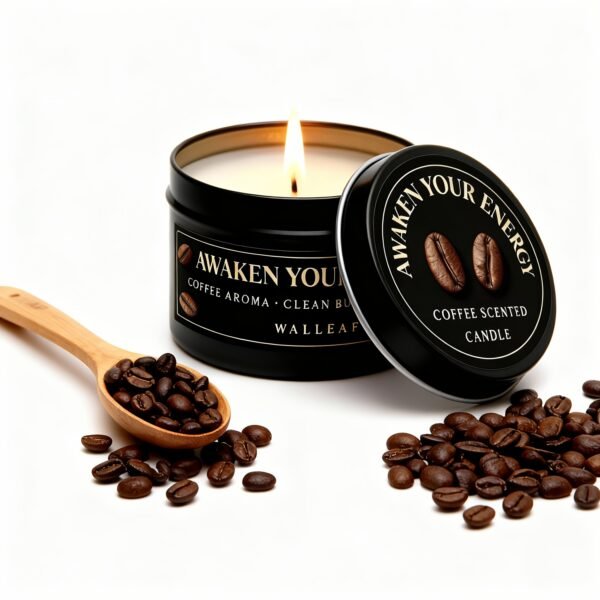 Coffee Scented Candle 1/4pcs · Soy Wax Jar Candle for Relaxing Home Ambiance · Single Candle with 12-Hour Long-Lasting Burn, Diffuses Warm Coffee Fragrance, Ideal for Yoga, Meditation, Bedroom and Living Room