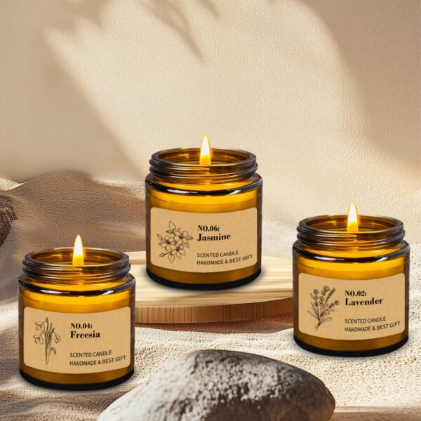 8ef10ca2c2284c24b6ce7935d8330864-goods.jpeg Lavender Scented Candle - 3.5 Oz Soothing Soy Wax Candle | Floral Lavender, Vanilla, Freesia, And Jasmine | Essential Oil Infused, 20 Hours Burn Time, for Home Décor