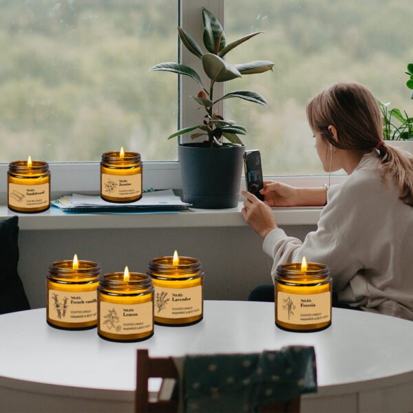 a0f0fd767de44591aced5176374553ab-goods.jpeg Lavender Scented Candle - 3.5 Oz Soothing Soy Wax Candle | Floral Lavender, Vanilla, Freesia, And Jasmine | Essential Oil Infused, 20 Hours Burn Time, for Home Décor