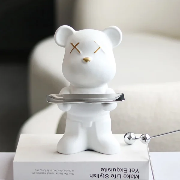 Ceramic Electroplating Violent Bear Ornaments Living Room Light Luxury Entrance Key Tray Storage Wine Cabinet