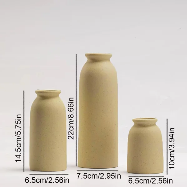 3pcs Ceramic Vase Set Modern Decorative Vases Hydroponic Dried Flower Utensils Bohemian  Vase for Living Room Bookshelf Dining Table Decoration