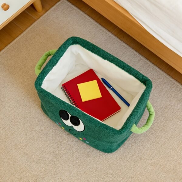 d1857442-560d-4de0-9395-6d7e4e10b6c7.jpg Rectangular Storage Basket with Lining, Foldable Organizing Basket with Handles