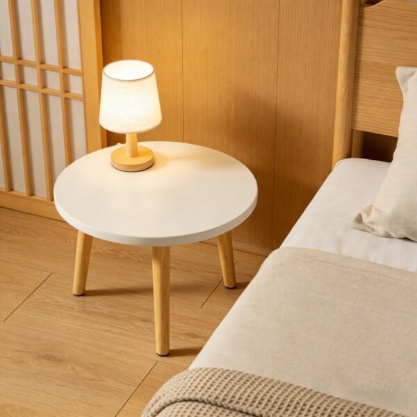 df6e38bd855b48db90fdd2ce52af772f-goods.jpeg Compact Modern Minimalist Round Coffee Table, Thick Portable Design, Space-Saving and Easy to Assemble, Suitable for Living Room, Bedroom, Outdoor Patio, Office - Casual Style, Wood Material