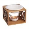Ceramic Essential Oil Holder Diffuser, Hollowing Floral Tea Light Holder Oil Warmer