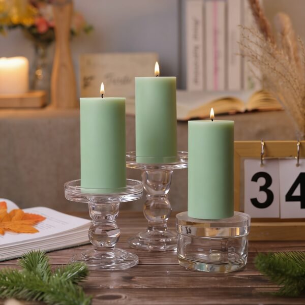 4-Pack Soy Wax Scented Candles | Lavender, Rose, Sage, Basil, Ocean Scent in Purple, Pink, Green, White, Blue