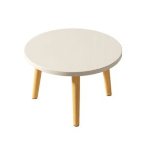 ebcab4051bdb46ff8746adaf44dee235-goods.jpeg Compact Modern Minimalist Round Coffee Table, Thick Portable Design, Space-Saving and Easy to Assemble, Suitable for Living Room, Bedroom, Outdoor Patio, Office - Casual Style, Wood Material