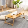 Bamboo Coffee Table Study Table 60/80CM Foldable Table Laptop Table Side Table
