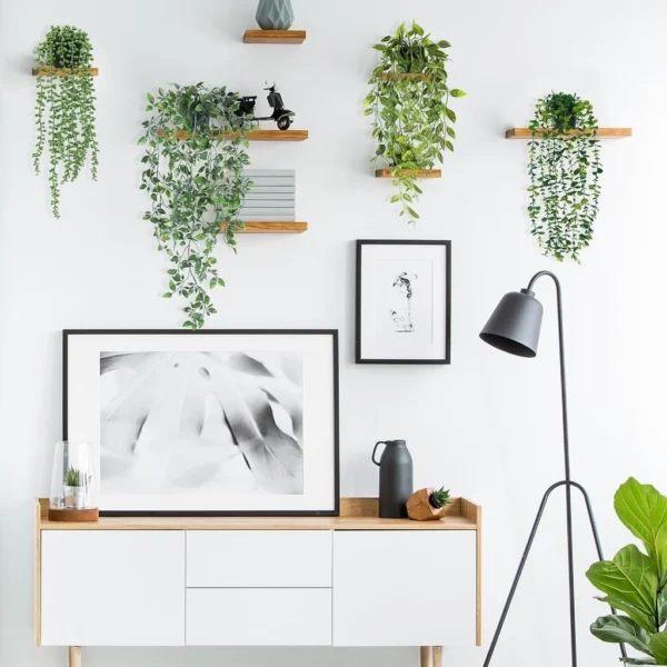 my-11134207-7r98y-lwifjr1bl2sw81.webp Artificial Vine Plants With Flowerpot Hanging Ivy Green Leaves Garden Decoration Fake Greenery Plant