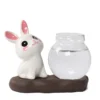my-11134207-820l8-mg3gs6nt6kuia4.webp Hydroponic Glass Vase Ornament Cartoon Rabbit Tabletop Small Plant Flower Pot Wooden Base Pasu Gelas Kaca Home Deco
