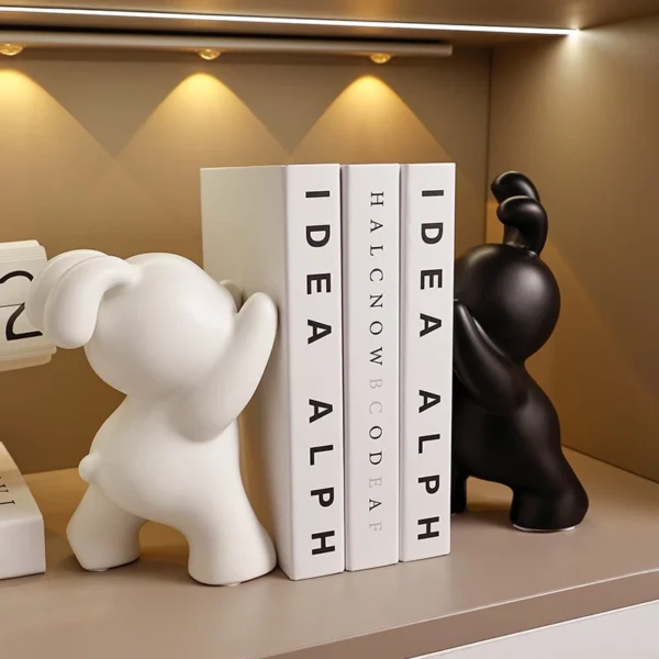 sg-11134201-23030-t0y3jm7v3dov59.webp Simple Cute Funny Ceramic Rabbit Bookend Decoration Tv Cabinet Living Room Light Luxury Home Accessories Desktop Bookends Decorations Gifts