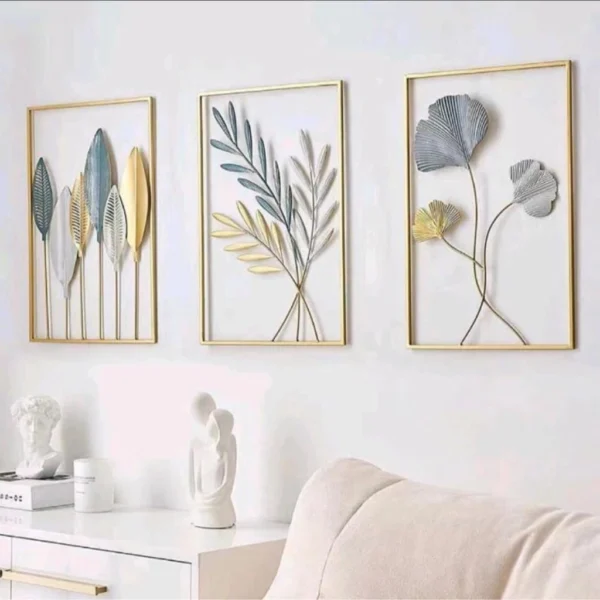 sg-11134201-7rbku-lq6d55u7unpg7a.webp 40x60cm Frame Gold Blue Rustic, Frame Hiasan Dinding, Hanging Modern Frame Color Creative Leaf Decoration