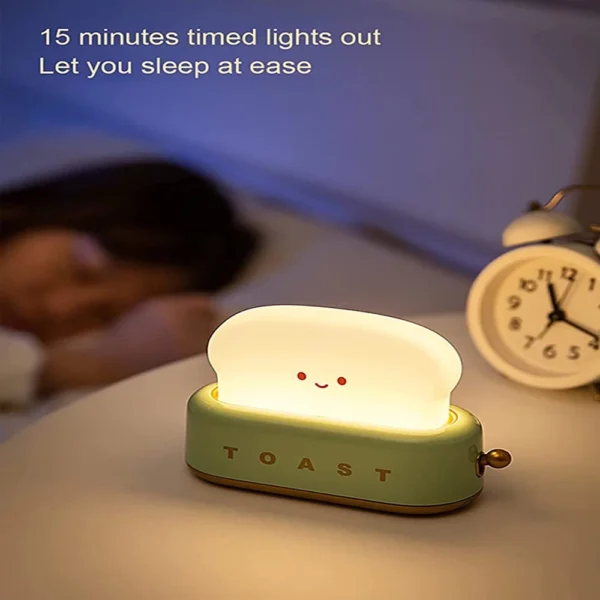 sg-11134201-7rbnk-lq35k1l6dne27f.webp Toast Light 3W Mini Table Lamp Dimmable Adjustable Light Energy Saving Night Sleep Bedroom Cute Night Light