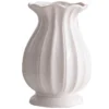 White Nordic Large Mouth Simple Ceramic Decorative Dried Flower Vase Water Culture Flowers Living Room Flower Arrangement Desk