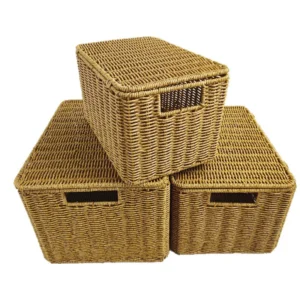 sg-11134201-7rdwf-mciuu8i75roqa0.webp Rattan Basket with Lid Hand-Woven Wicker Basket Rattan Storage Box Clothes Toy Organizer