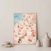 Summer Tiny People Swimming in Ocean Posters Print Canvas Painting Modern Minimalist Wall Art Bedroom Home Décor
